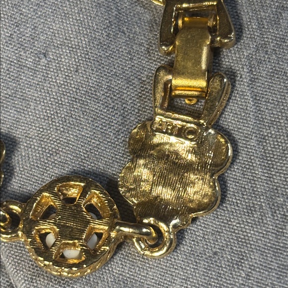 Vintage ART brand Gold Floral Bracelet with Turquoise Accents bracelet dainty